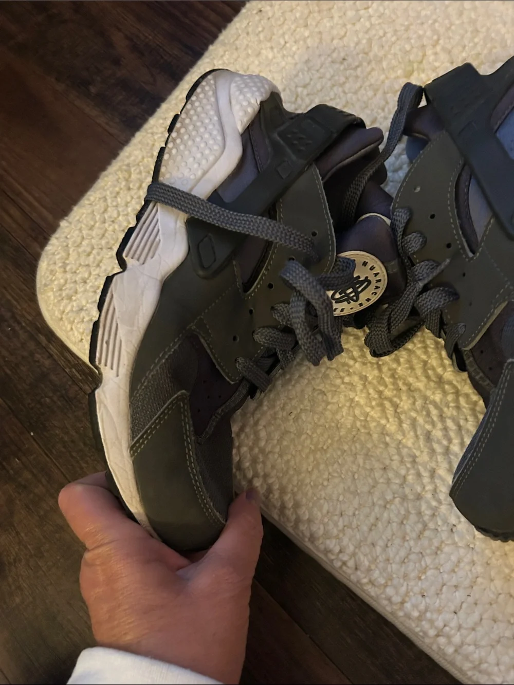 Nike Huarache Sneakers in Dark Gray and Black